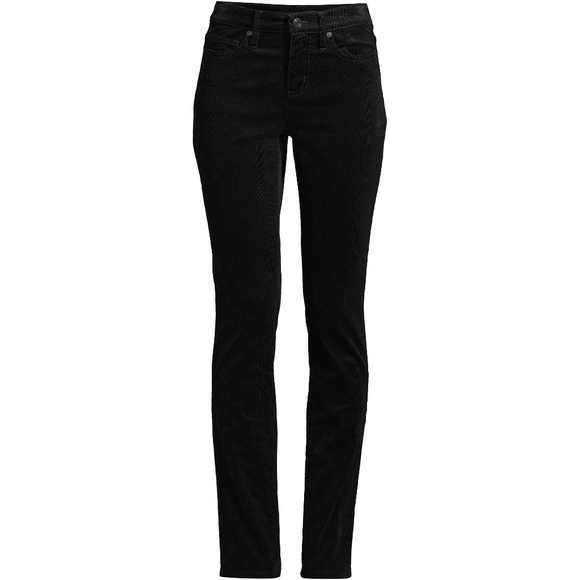 NEW Lands End Womens 18 34 Tall Stretch Fine Corduroy Black Jean Style Pants - Picture 1 of 9